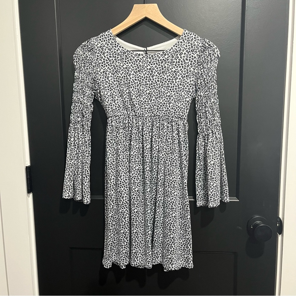 Speechless leopard print dress with flare sleeves